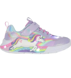 Skechers Sko m. Lys - Unicorn Chaser - Lavender/Multi