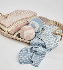 Smallstuff Babytæppe - Uld - 80x100 cm - Elephants - Blå