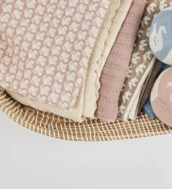 Smallstuff Babytæppe - Uld - 80x100 cm - Rabbits - Powder