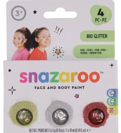 Snazaroo Sminke - BIO Glitter Fine - 3 stk. - Guld/Sølv/Pink