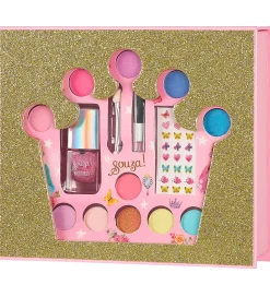 Souza Sminkesæt - Øjenskygge/Neglelak/Stickers - Crown