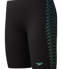 Speedo Badebukser - Plastisol Placement - Sort m. Grøn