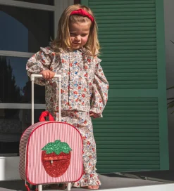 That's Mine Rejsekuffert - Tris - Rød/Hvid Stribet m. Jordbær