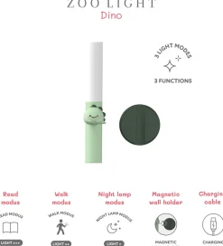 The Zoofamily Lampe - - 3-i-1 - Grøn m. Dino