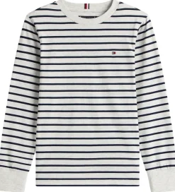 Tommy Hilfiger Bluse - Stripe - Light Grey Heather Stripe Grey