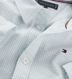 Tommy Hilfiger Skjorte - Seersucker - Breezy Blue White Stripe