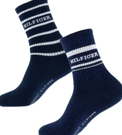 Tommy Hilfiger Strømper - 2-pak - Navy m. Hvid/Glimmer