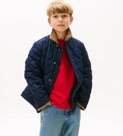 Tommy Hilfiger Termojakke - Quilted - Contrast Collar - Dark Nig