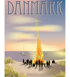 Vissevasse Plakat - 30x40 cm - Danmark - Sankt Hans